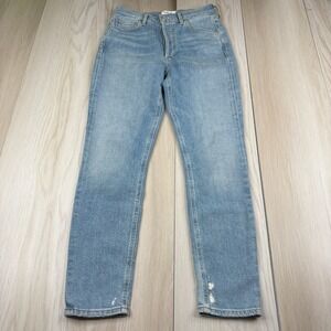 AGOLDE Nico Womens Embrak Blue Slim Fit Buttonfly Straight Denim Jeans Size 25